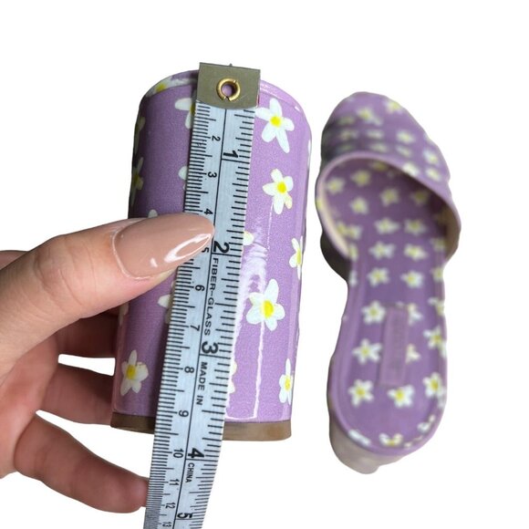 Larroude Womens Floral Miso Platform Slide Sandal Lavender 7 Coquette Cottage‎ - Picture 13 of 16